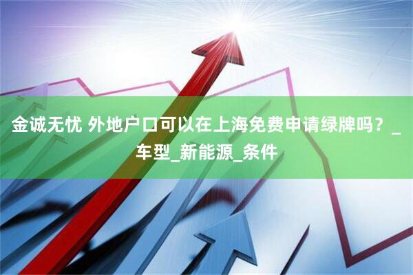 金诚无忧 外地户口可以在上海免费申请绿牌吗？_车型_新能源_条件